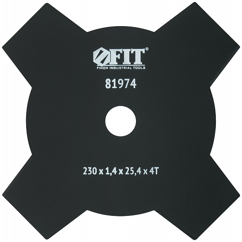 Нож для триммера FIT 81974 4 лопасти 2-х сторонние лезвия 230х25,4х4Т