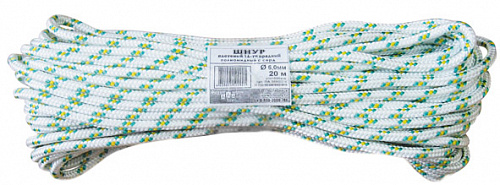 Фал FIT 68424 капроновый плетеный 4 мм 20 м Фал FIT 68424