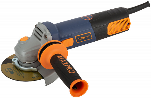 Шлифмашина угловая MAX-PRO 85130, 950 Вт, 11000 об/мин, кожух 125 мм, ручка, щетки, 2,1 кг