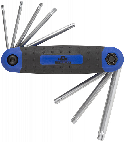 Набор ключей MOS 64040М, TORX складных Т10-Т40, в пластиковом корпусе, с чёрным фосфатным покрытием, CrV, 8 шт