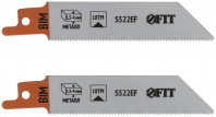 Полотна д/сабельной пилы по металлу FIT 41071 100/75/1,4 мм (S522EF) 2 шт., Bimetal, фрезерованные волнистые зубья