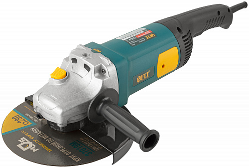 Шлифмашина угловая FIT 80335 AG-230/2501 2500 Вт; 6500 об/мин; КлК 230 мм; 7,1 кг; арм.ротор; б/с щеток; рез.накл; плав.пуск;