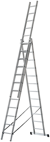 Лестница трехсекционная FIT 65438 3 х 12 ступеней H=343/594/841 см 17,83 кг, алюминиевая усиленная, вес Лестница трехсекционная FIT 65438 3 х 12 ступеней H=343/594/841 см 17,83 кг, алюминиевая усиленная, вес